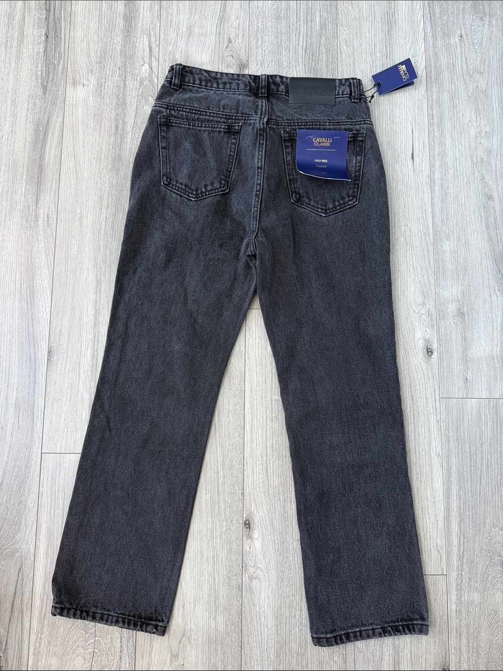 NWT Roberto Cavalli Class Black Wash High Rise Straight Leg Jeans - Picture 6 of 7